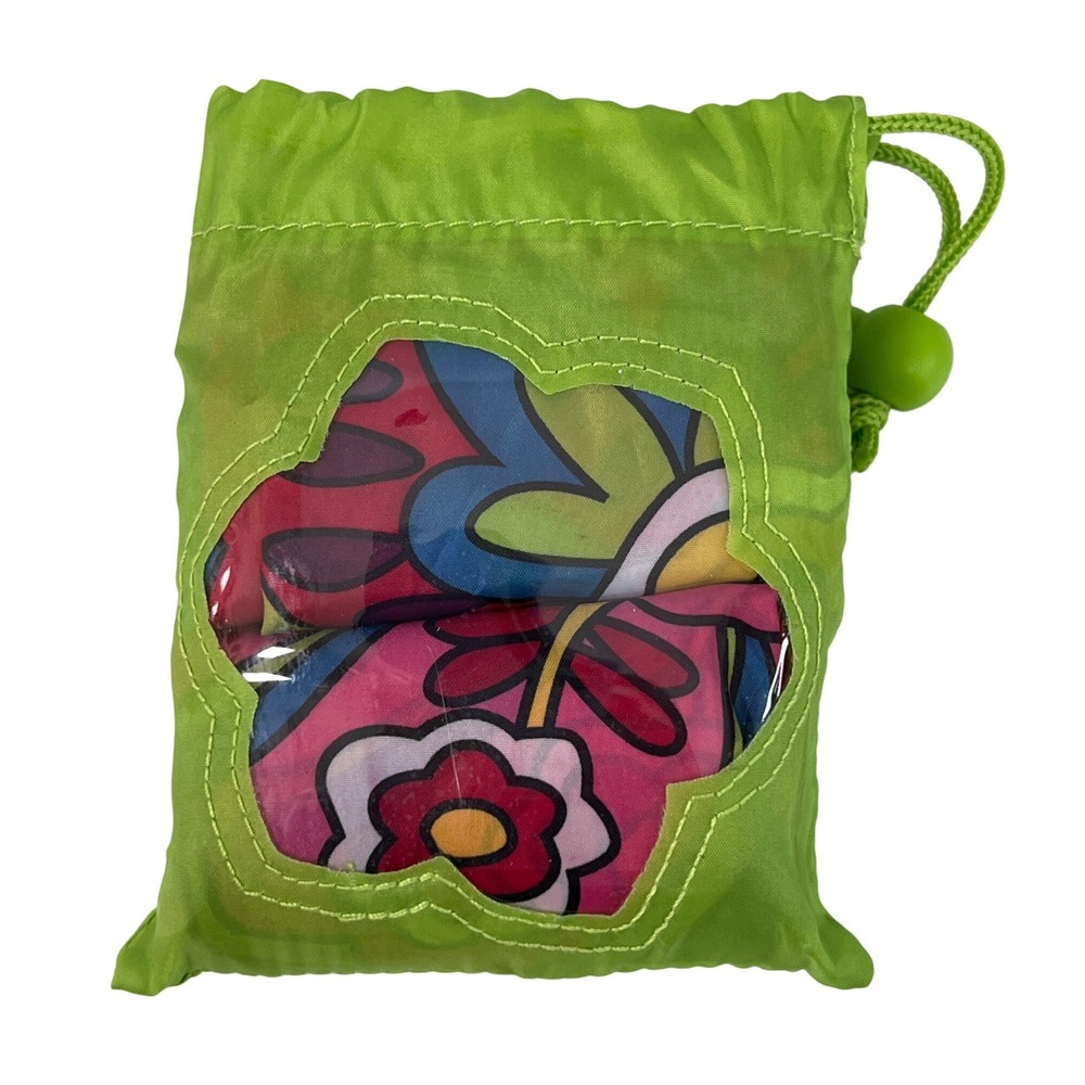 NWOT Vera Bradley Two Reusable Bags Blue Pink Flower Lightweight Cottage